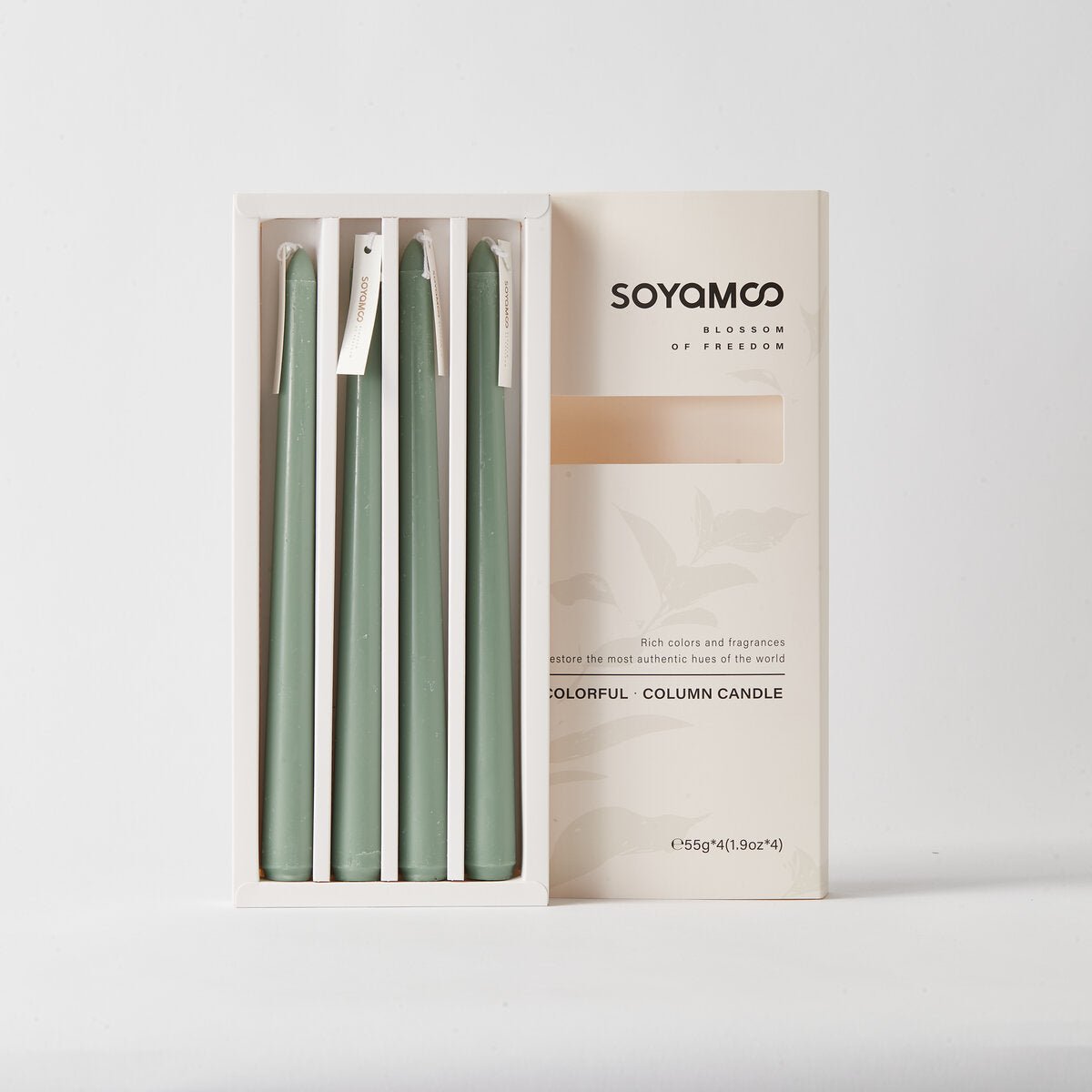 Ebony Bergamot Colored Taper Candles