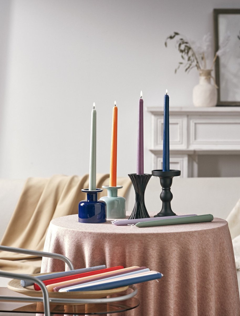 Ebony Bergamot Colored Taper Candles