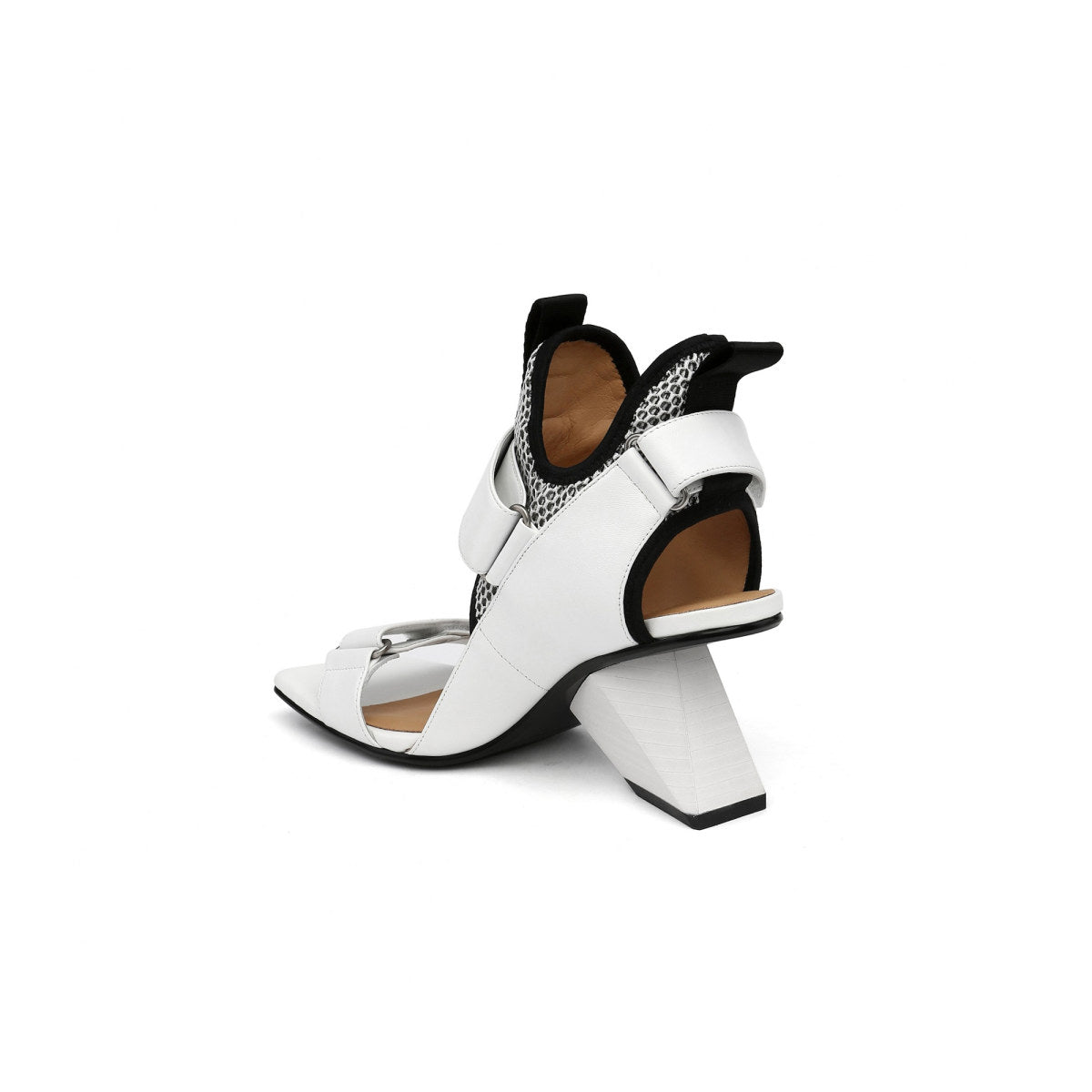 edgy ankle wrap wedges all white 4