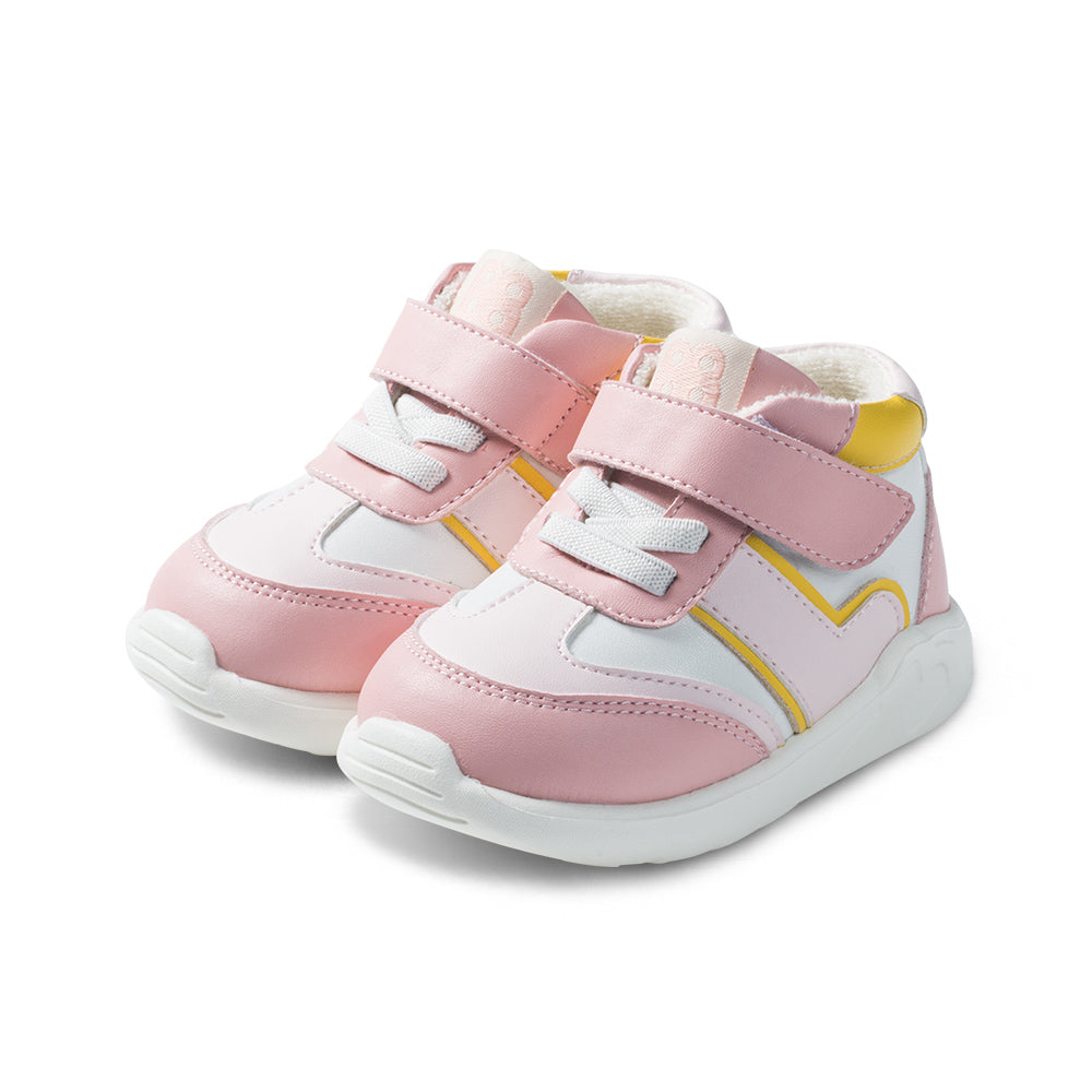 eirene soft sole non slip pre walker grey baby sneakers all pink 2