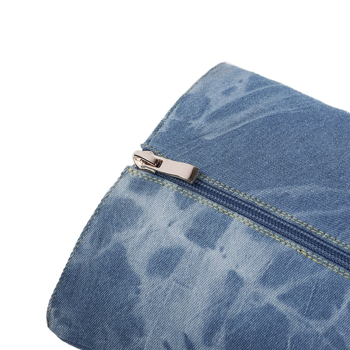 Elegant Pointed Toe Knee High Denim Stiletto Boots - 0cm