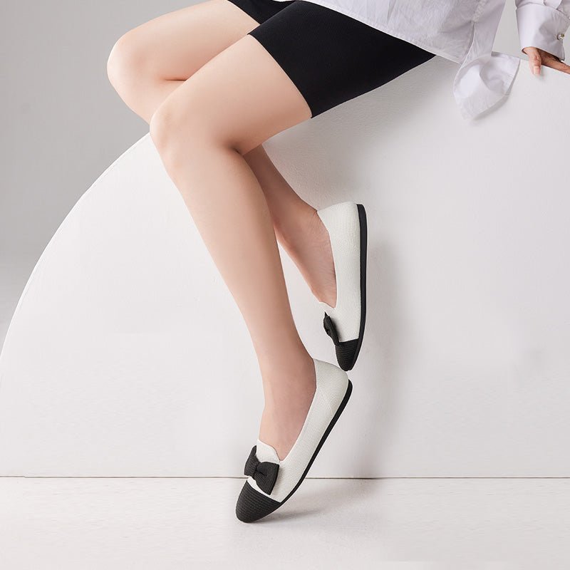 Elegant Round Toe Flats with Bow Detail - 0cm