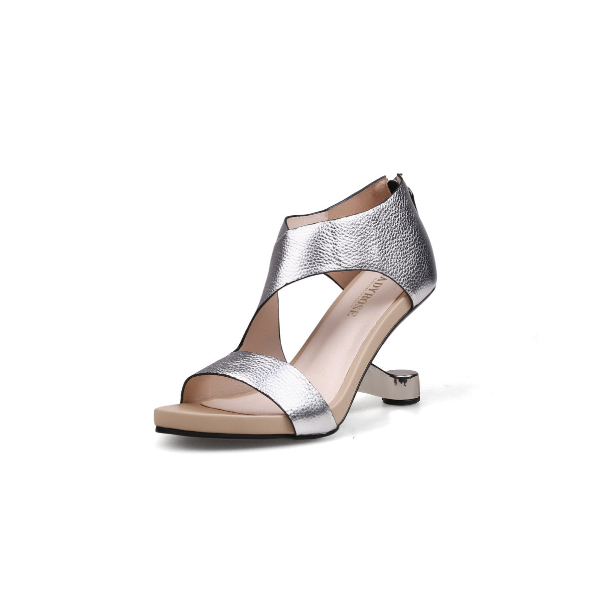 elegant texture strap wedges all silver 2
