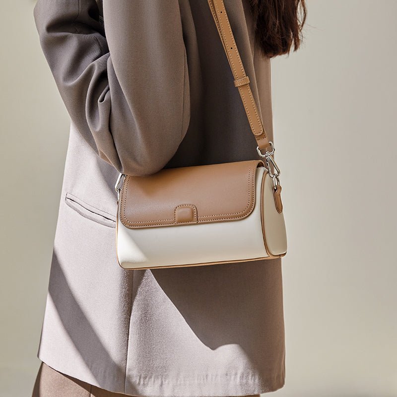 Elena Apricot Flap Medium Shoulder Bag