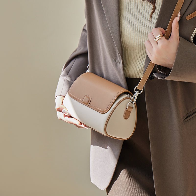 Elena Apricot Flap Medium Shoulder Bag