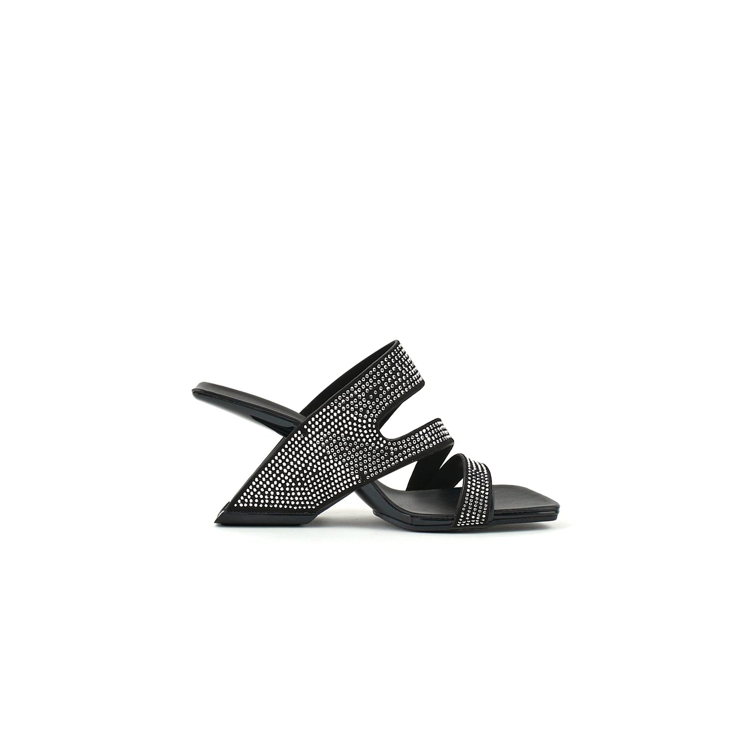 embellished gravity mules all black 3