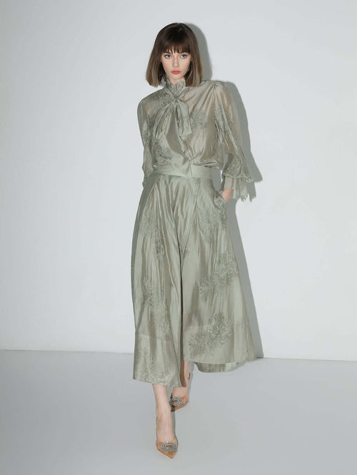 embroidered mint mambo pleated skirt all mint 1