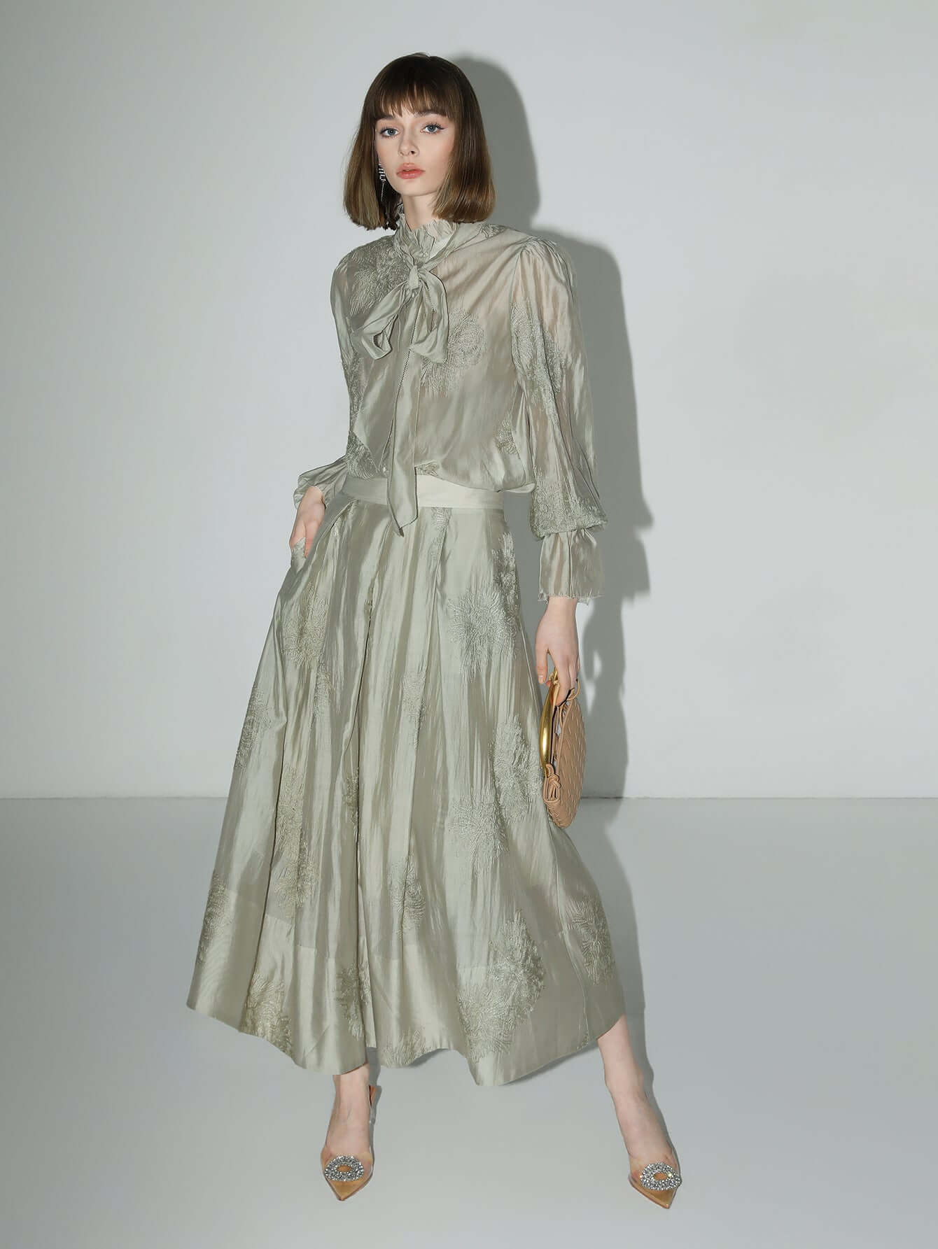 embroidered mint mambo pleated skirt all mint 3