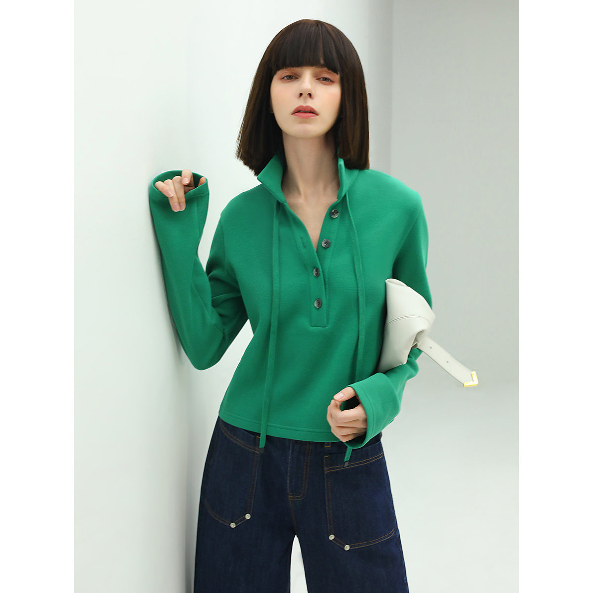 emerald green collared polo top all green 2
