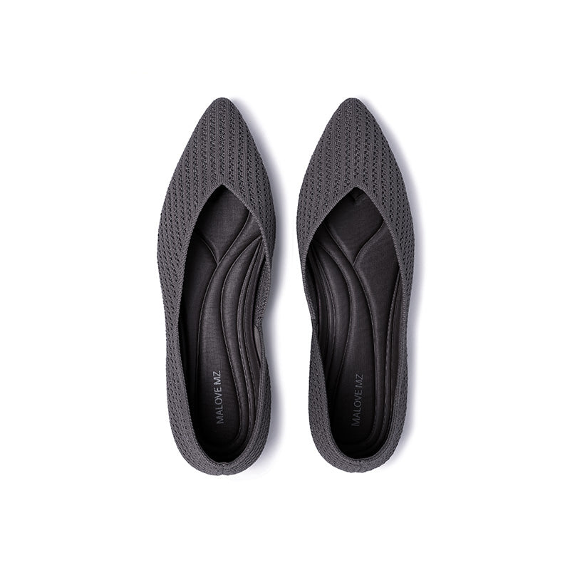 emma pointed toe low heel commuter flats all charcoal 2