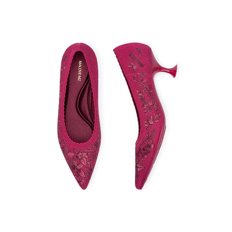 Enchanted Butterfly Pointed Toe Kitten Heels - 0cm