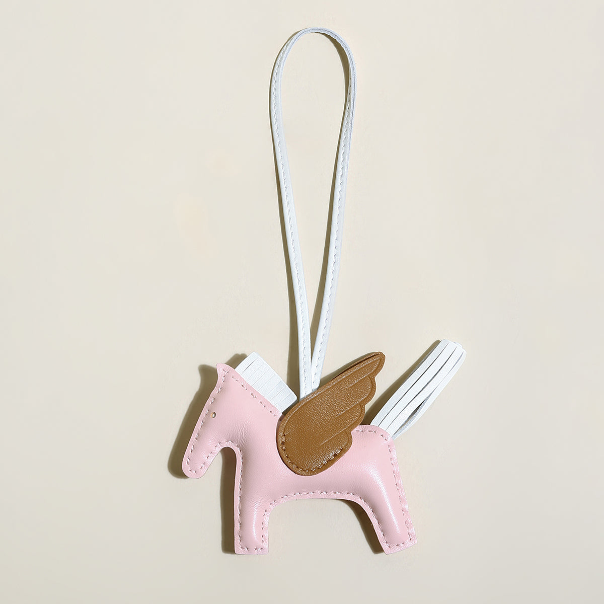 equestrian horse leather bag charm pink 1