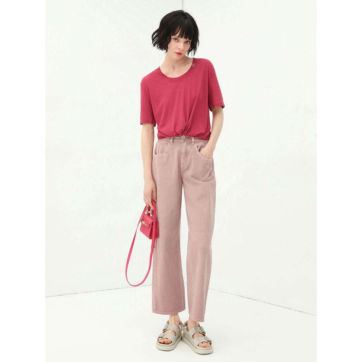 essential short sleeve red tee all red 3