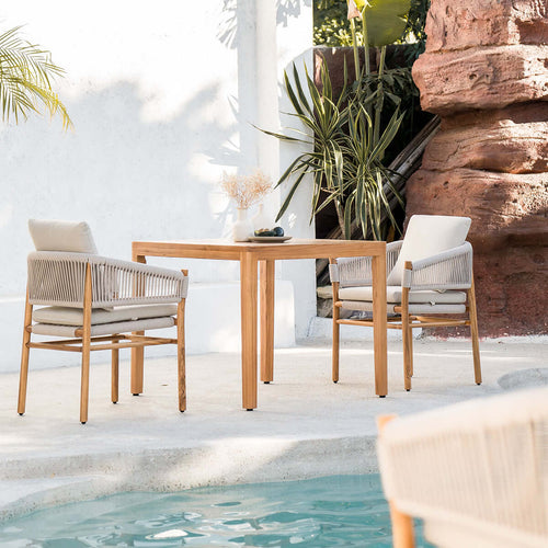 Etimoe Square Teak Table - 0cm