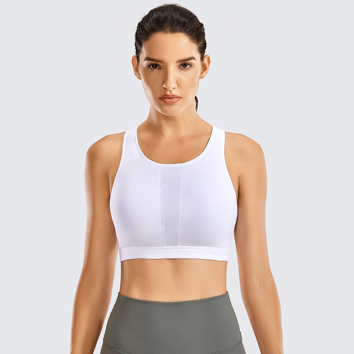 everyday performance high support wireless white sports bra all white 1