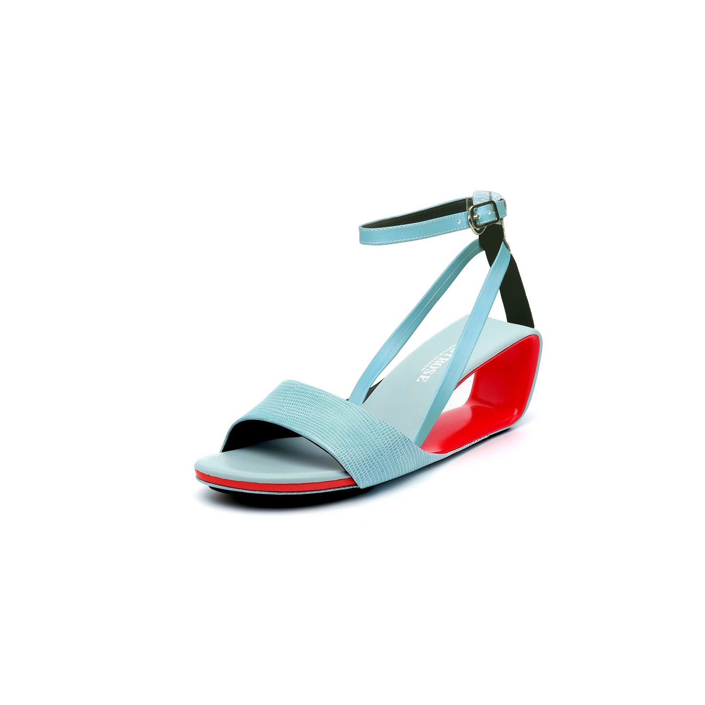 expressionist ankle strap hollow sandals all blue 2