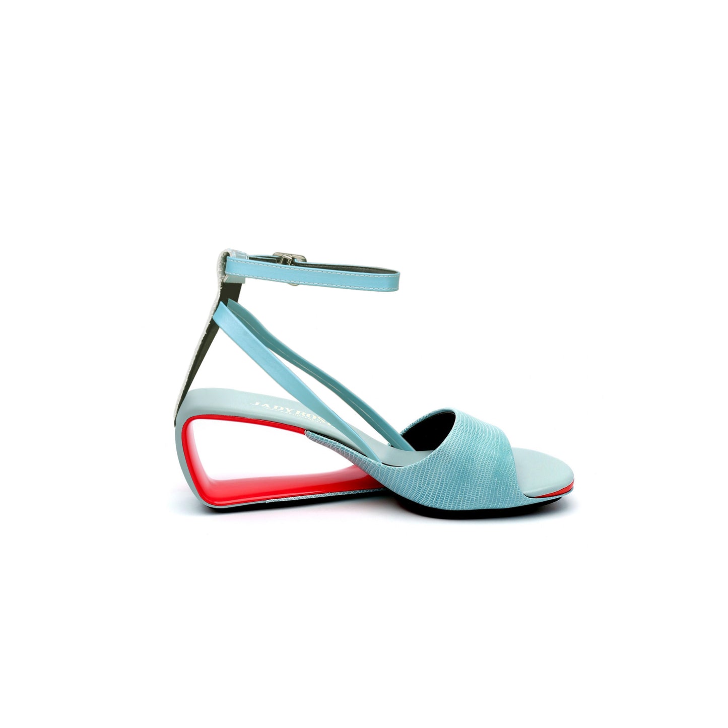 expressionist ankle strap hollow sandals all blue 3