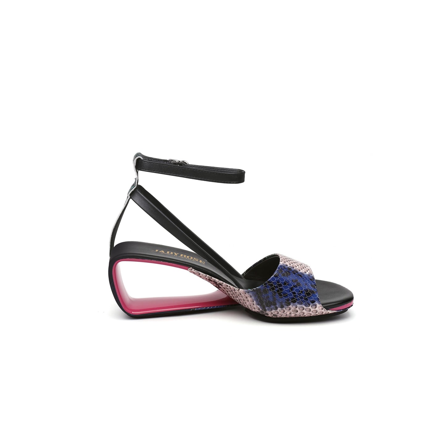 expressionist ankle strap hollow sandals all python 3