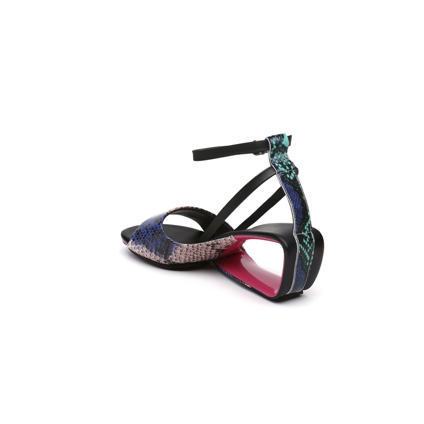 expressionist ankle strap hollow sandals all python 4