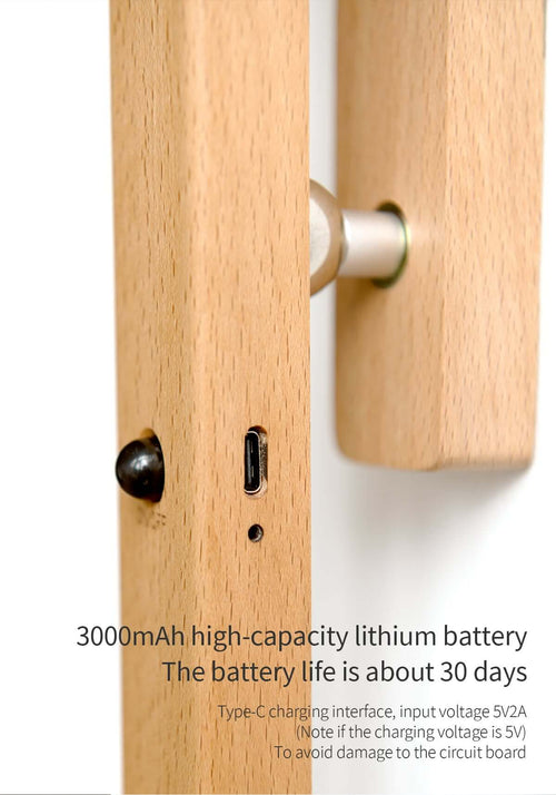 extended solid wood wall vase lamp with motion sensor m natural 1