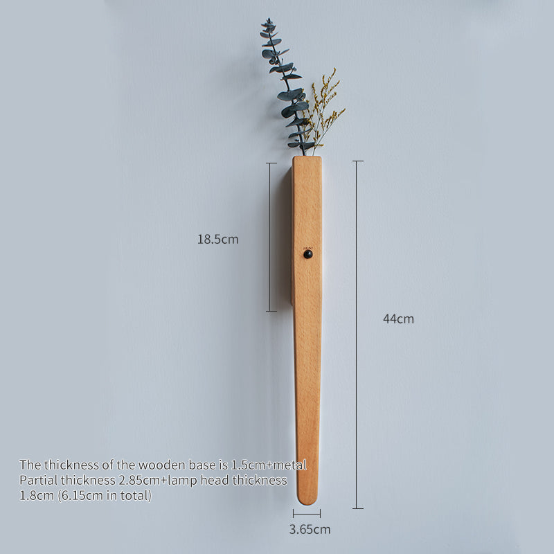 extended solid wood wall vase lamp with motion sensor l natural 3