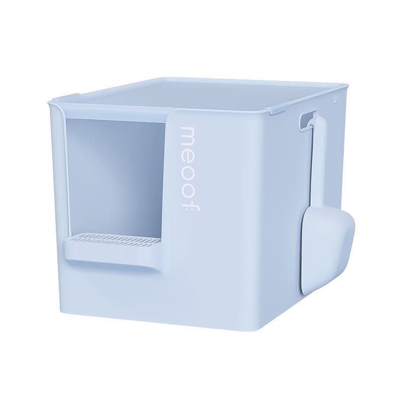 Extra Large Semi - Enclosed Cat Litter Box with Step & Scoop Set