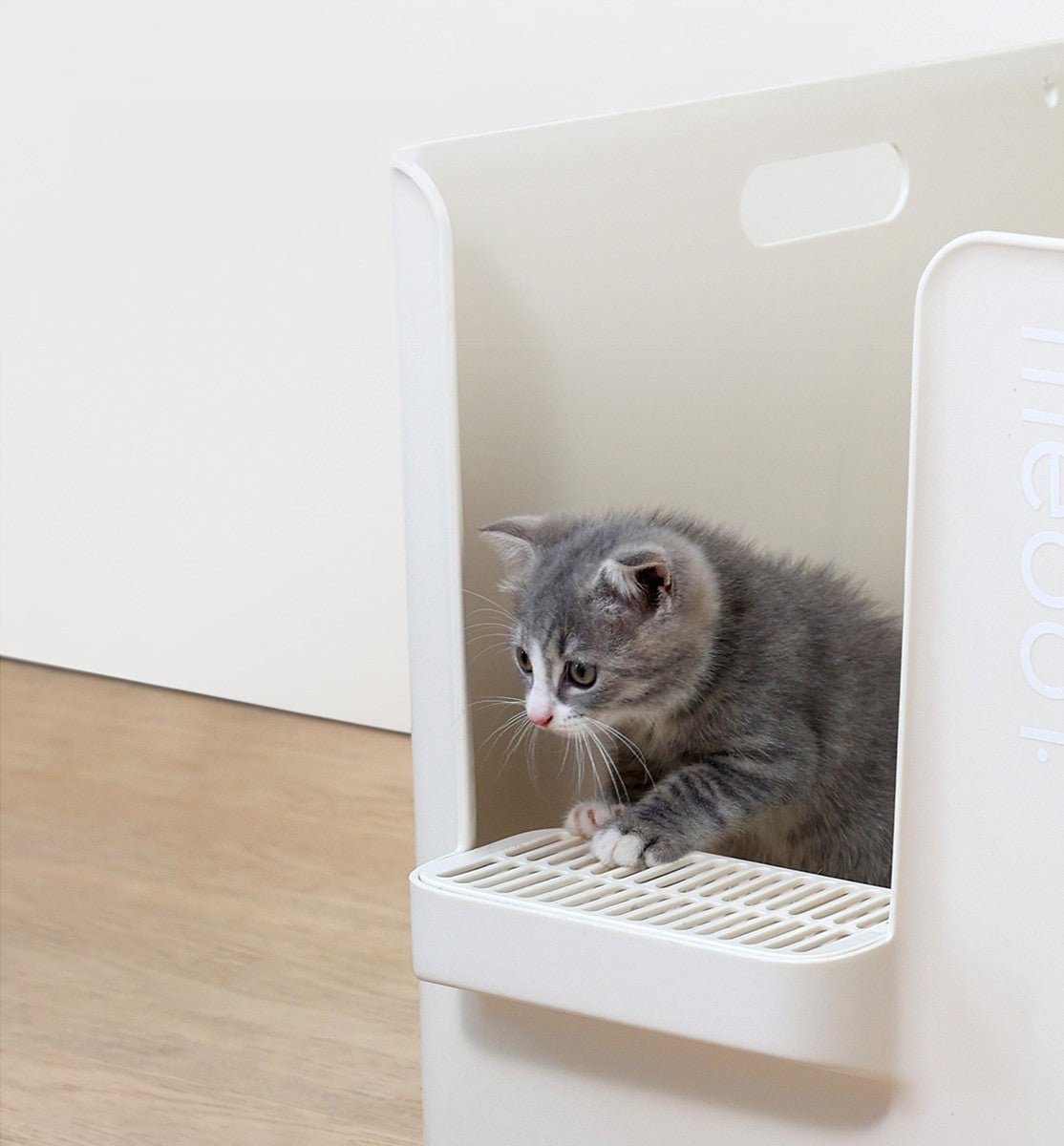 Extra Large Semi - Enclosed Cat Litter Box with Step & Scoop Set