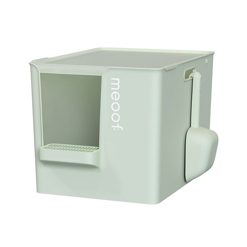 Extra Large Semi - Enclosed Cat Litter Box with Step & Scoop Set