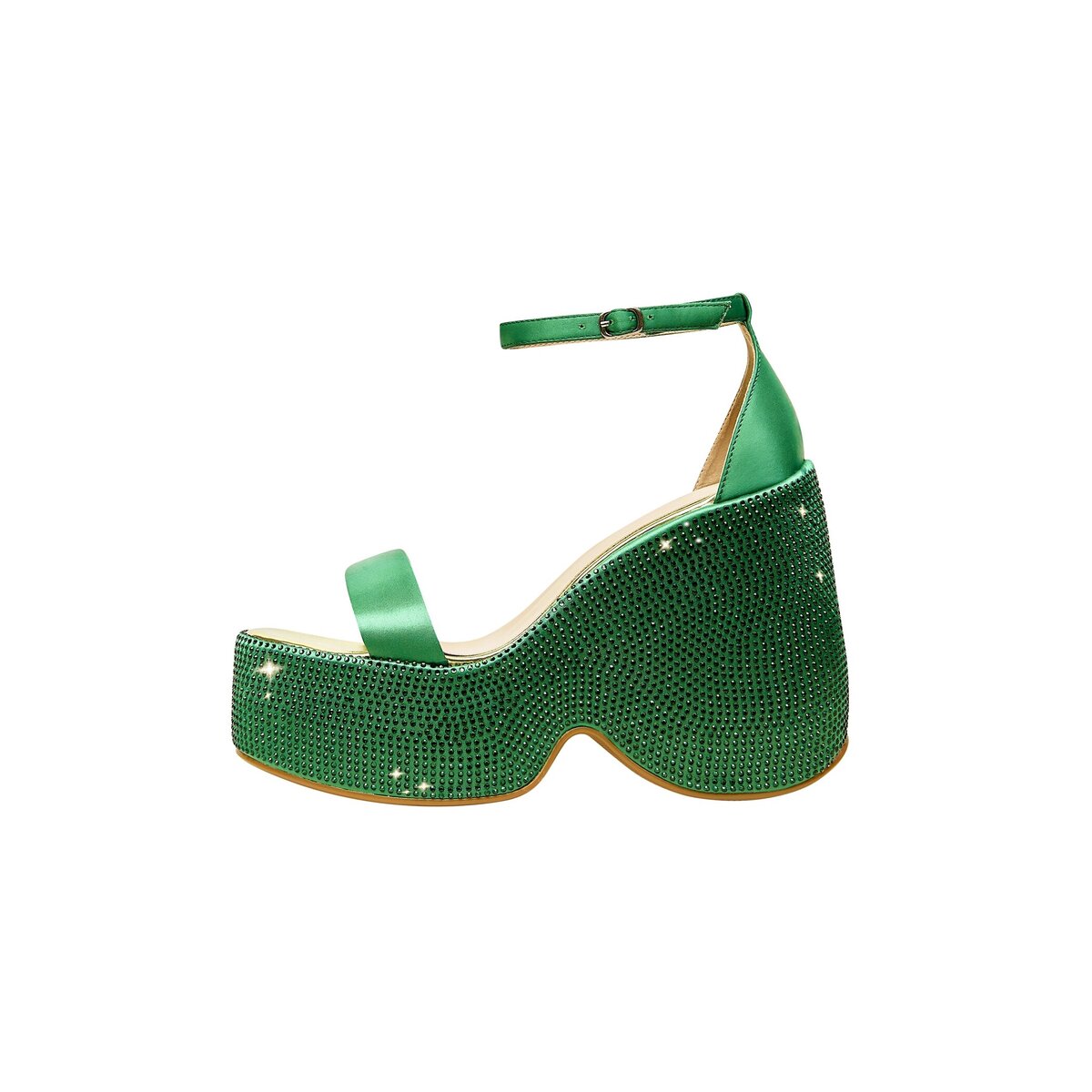 Fairytale Silk Rhinestone Platform Wedge Sandals