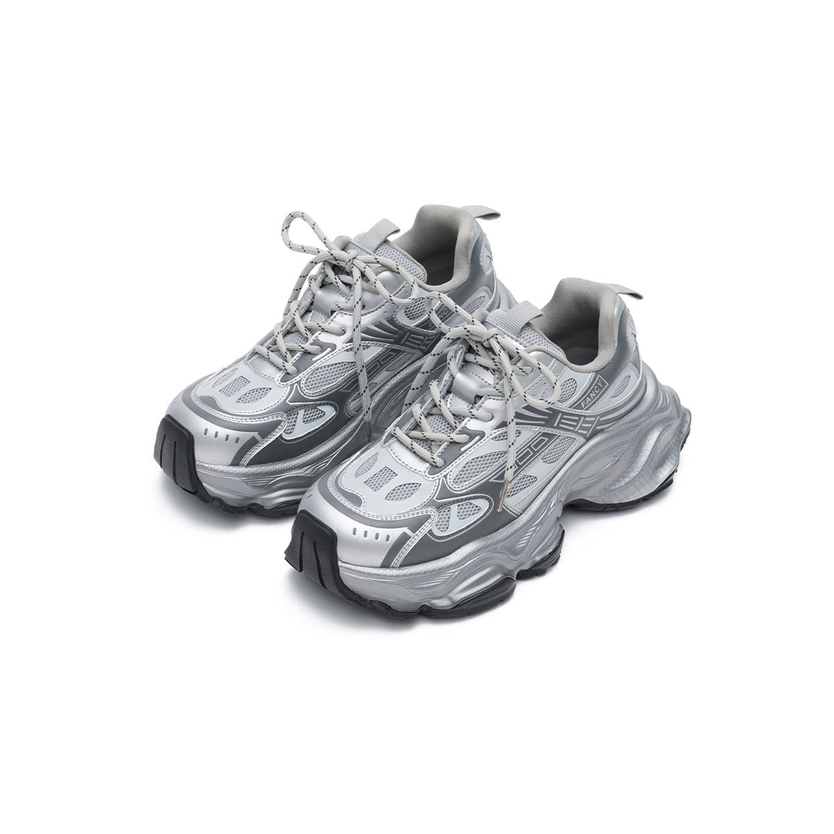 fancy silver training sneakers all silver 2