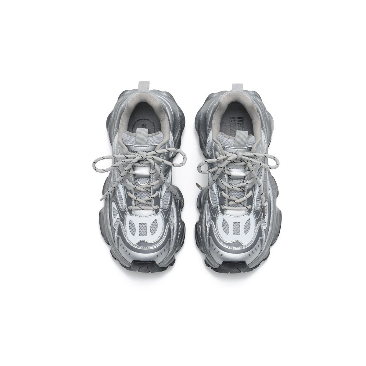 fancy silver training sneakers all silver 5
