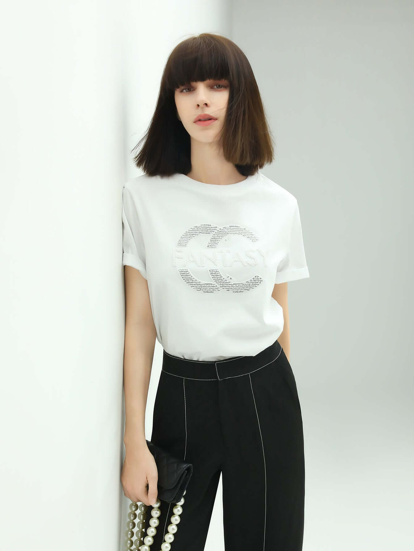 fantasy white short sleeve cotton tee all white 3