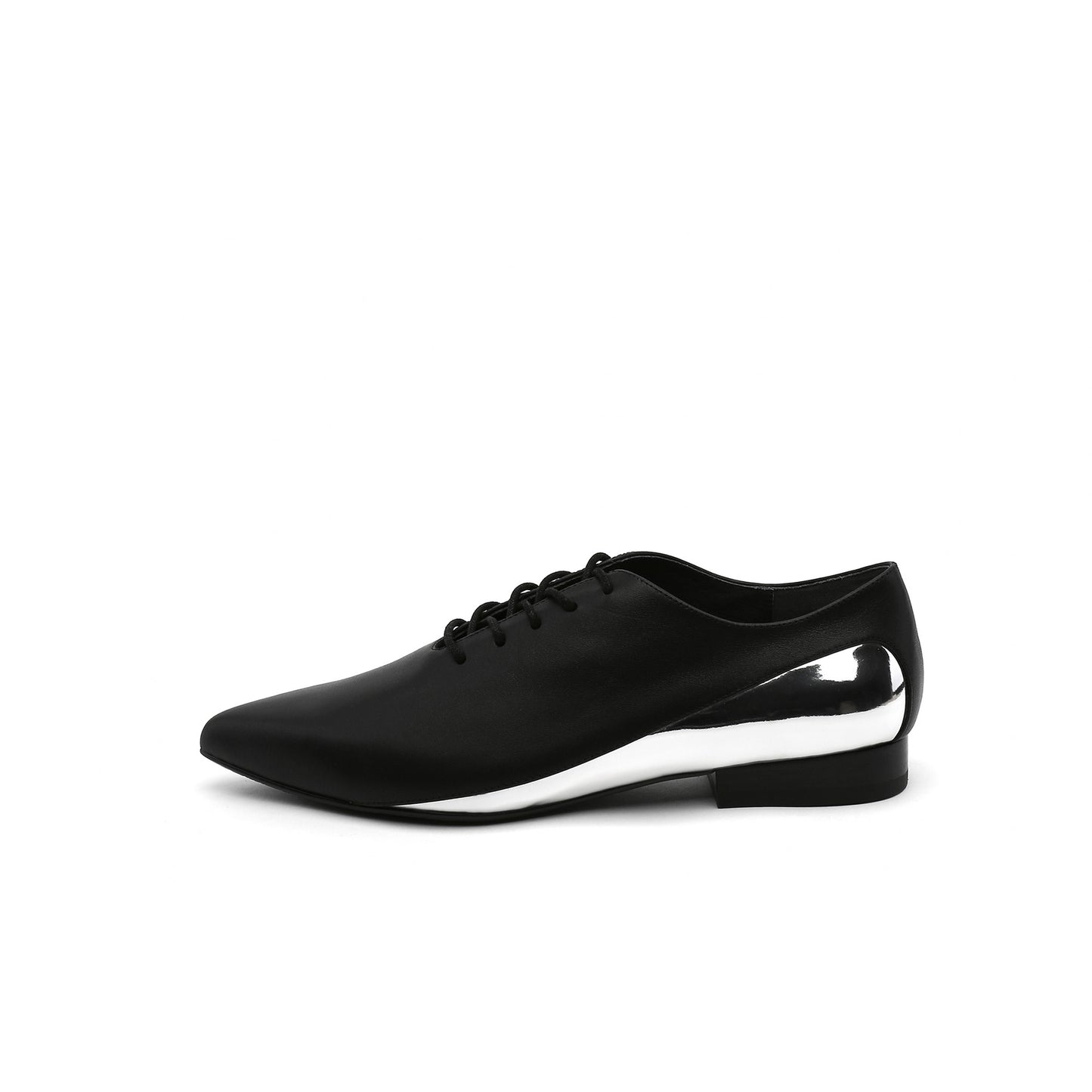 faux croc embossed lace up oxfords all black 1
