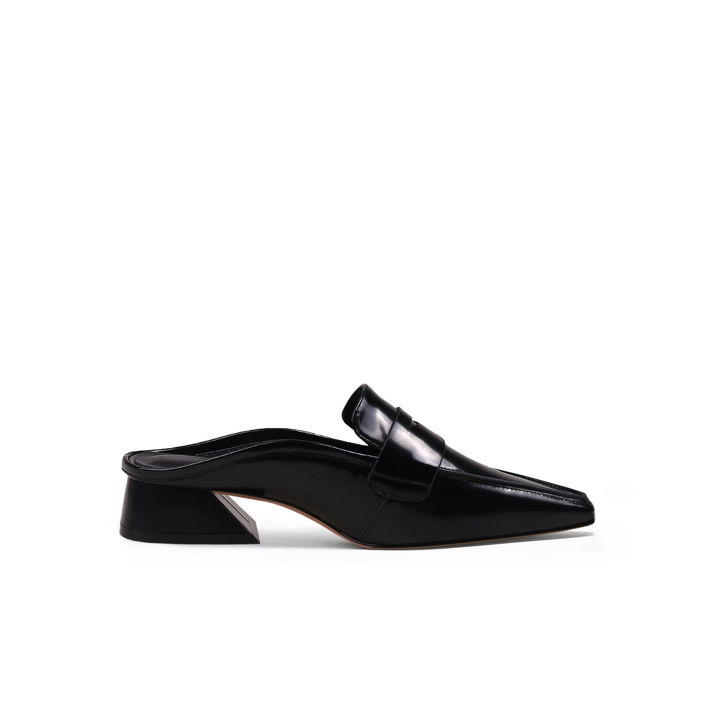 faux snake skin mules all black 3