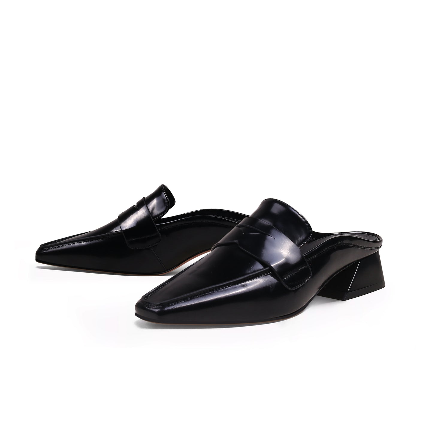 faux snake skin mules all black 6