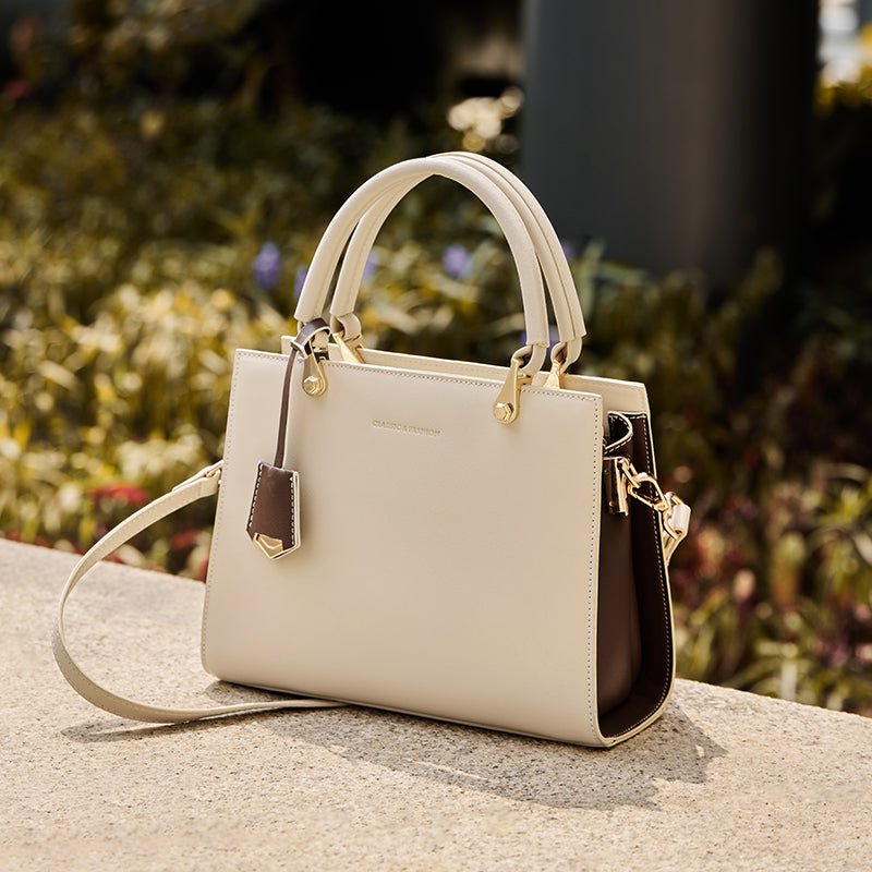 Felicity Leather Top Handle Work Tote Bag