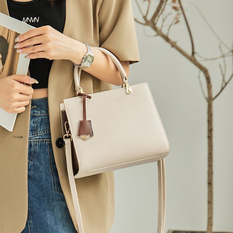 Felicity Leather Top Handle Work Tote Bag