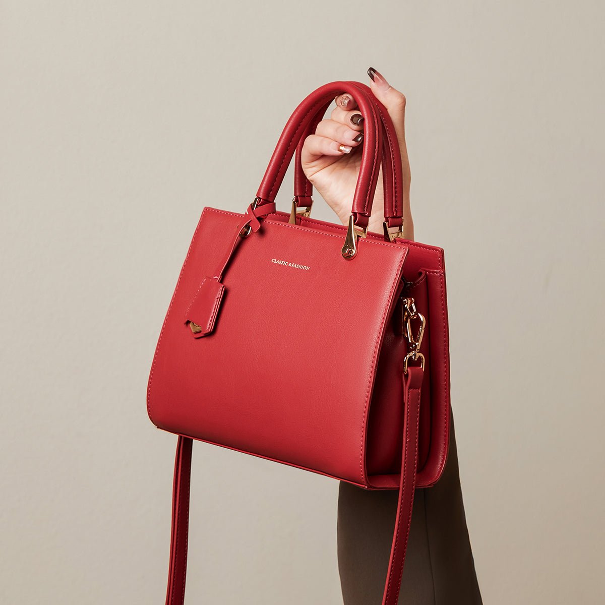 Felicity Leather Top Handle Work Tote Bag