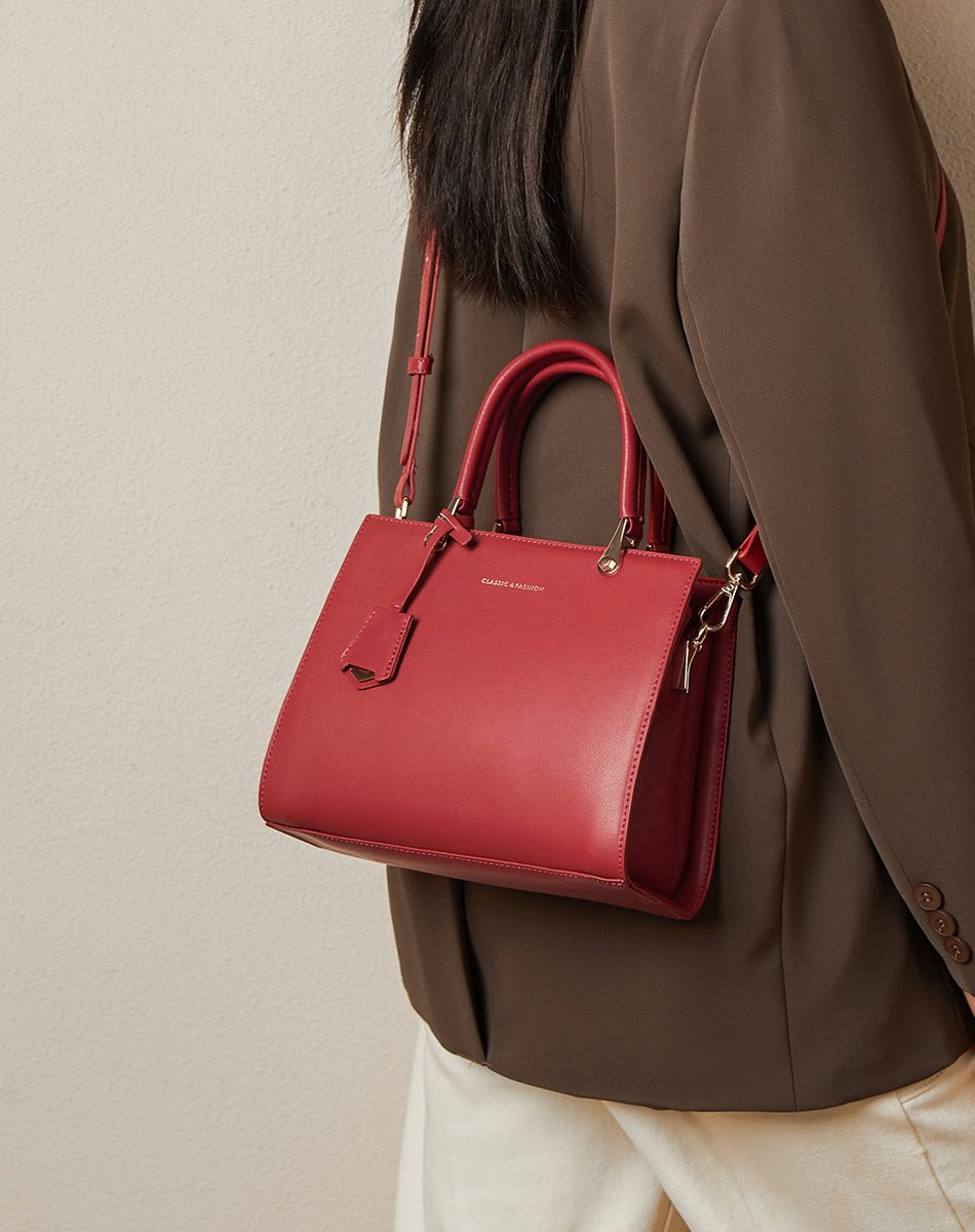 Felicity Leather Top Handle Work Tote Bag