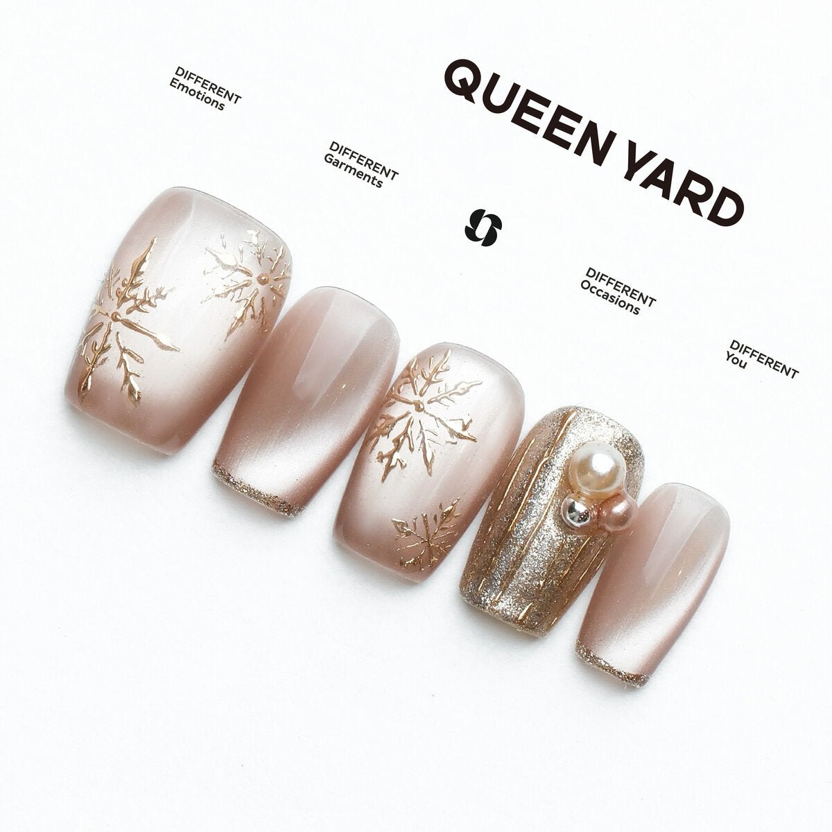 Firework Glow Champagne Cat-Eye Press-On Nails