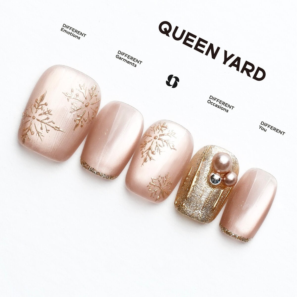 Firework Glow Champagne Cat-Eye Press-On Nails