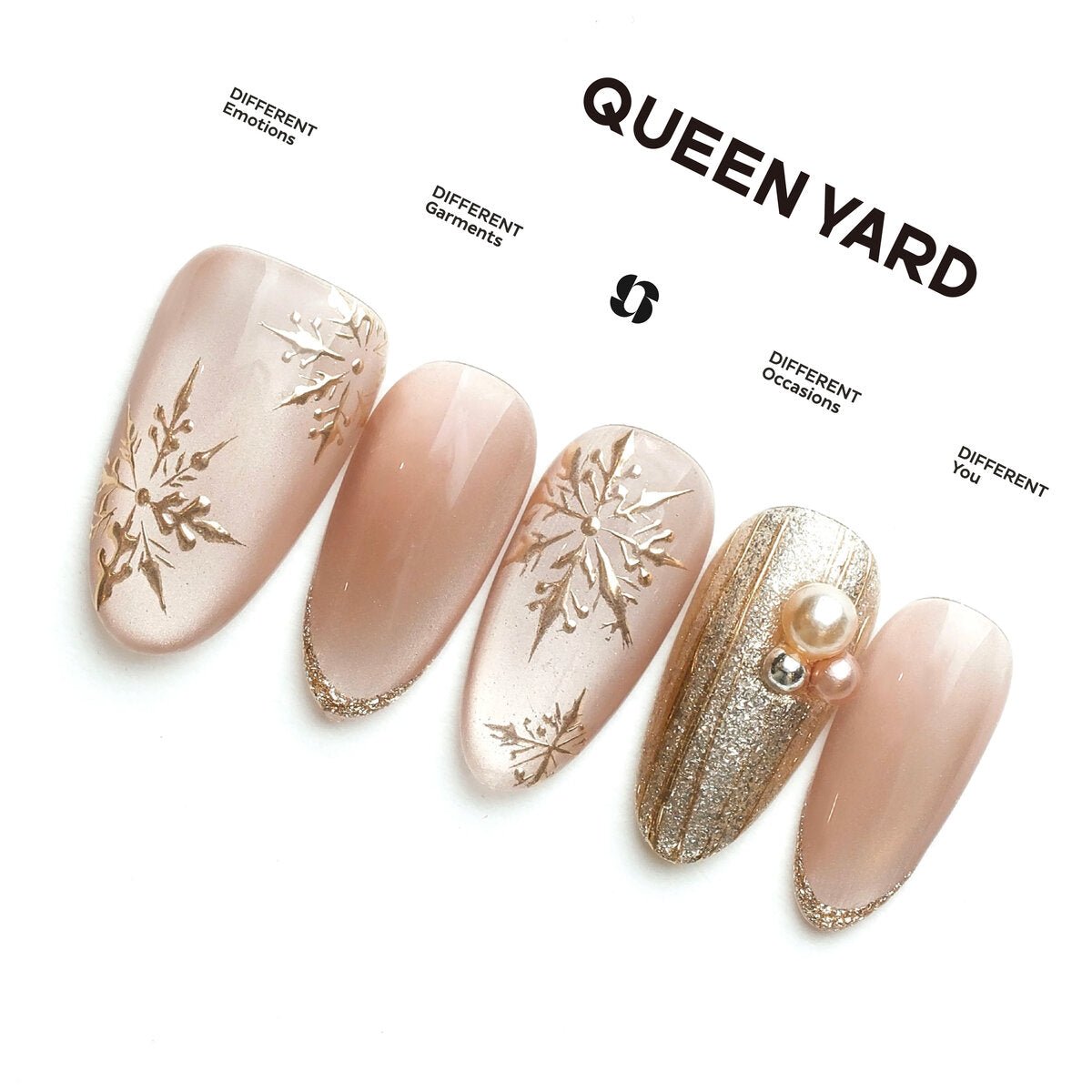 Firework Glow Champagne Cat-Eye Press-On Nails