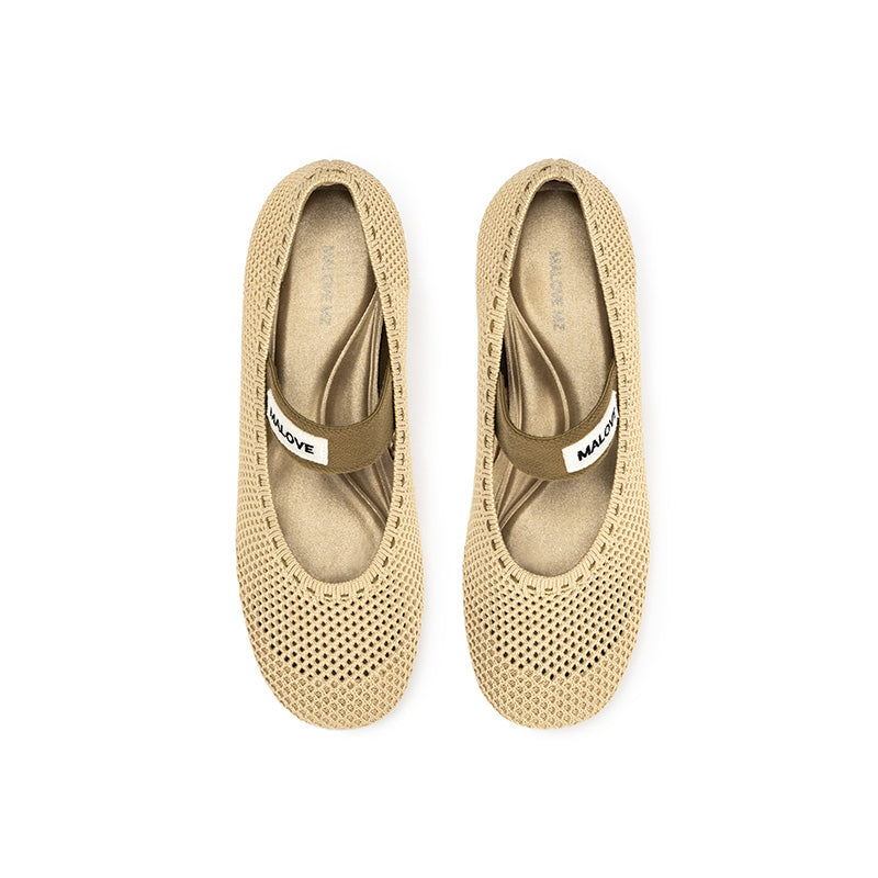 Fishnet Mary Jane Pumps – Round Toe Knit Sculpted Heels