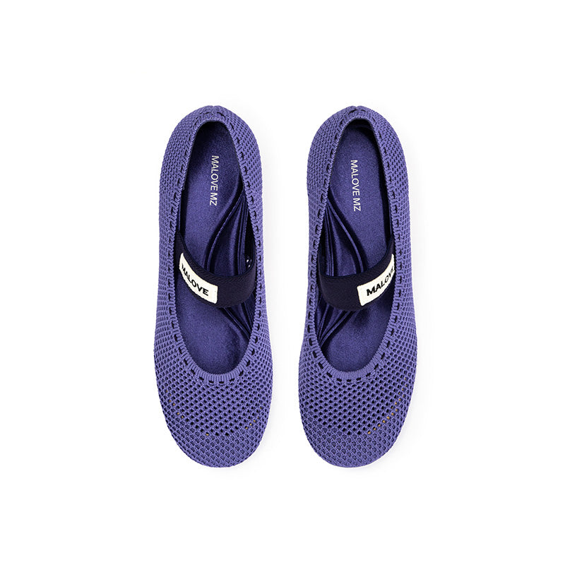 Fishnet Mary Jane Pumps – Round Toe Knit Sculpted Heels