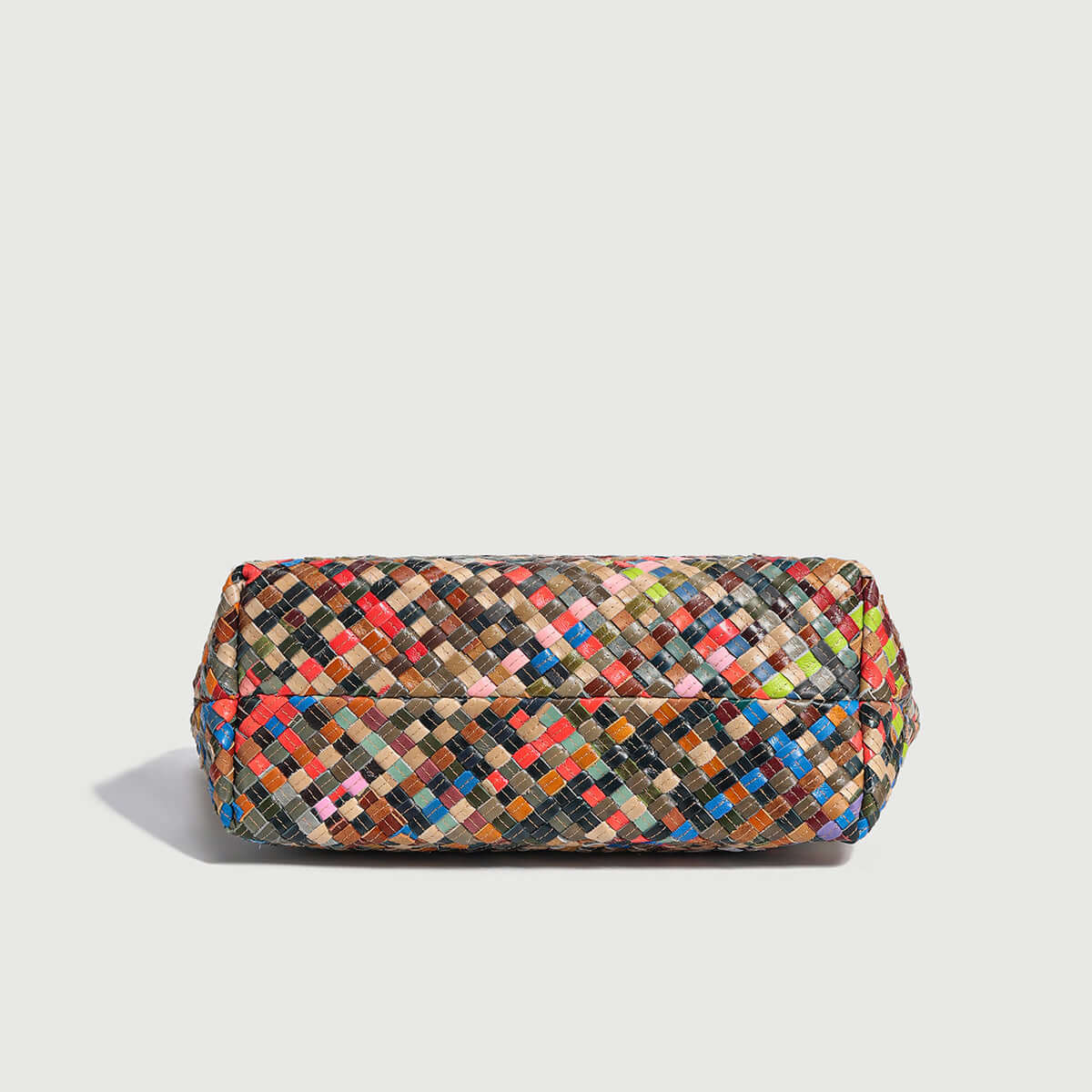 flamboyant woven leather tote bag rainbow 5