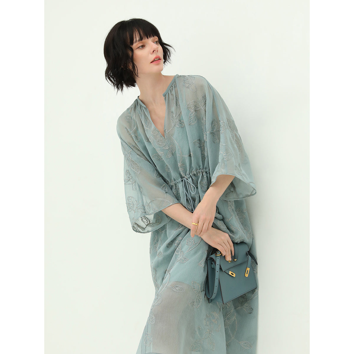 flimsy sheer blue two piece dress all blue 2