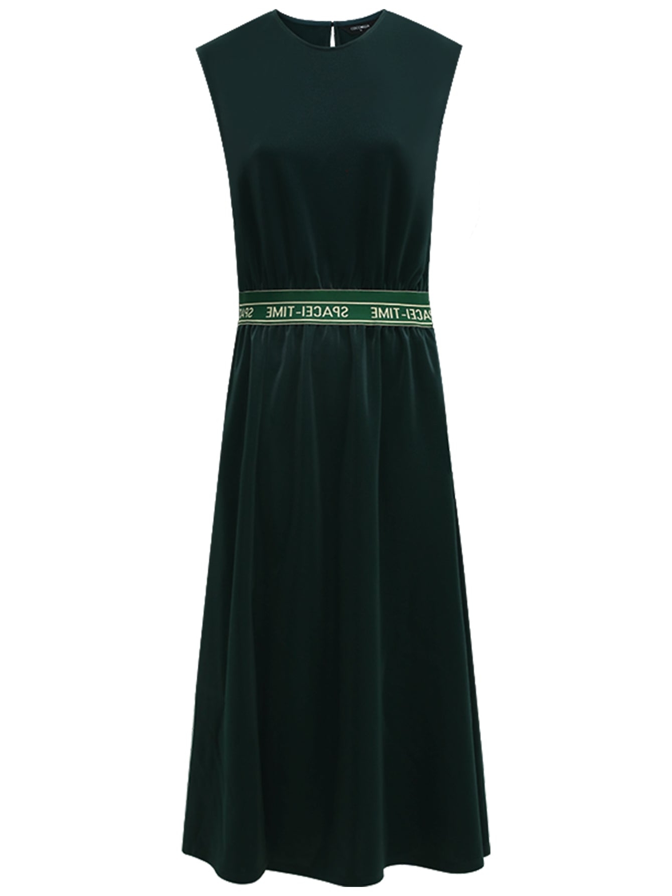 floor length liquid green dress with capped sleeves all green 4