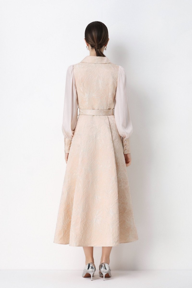 Floral Jacquard Wrap Dress