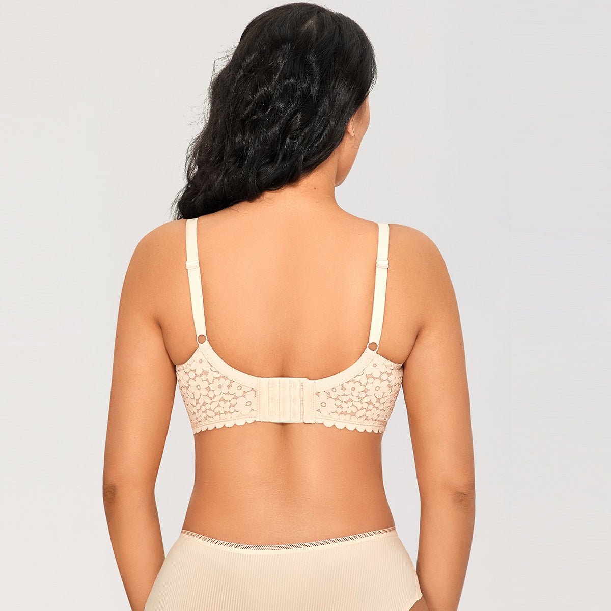 Floral Lace Unlined Minimizer Full Coverage Underwire Bra