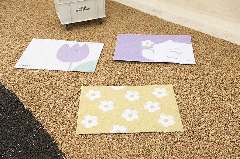 Floral PVC Coil Cat Litter Trapping Mat